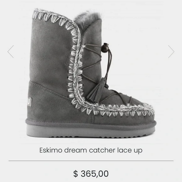 Grey Eskimo Dream Catcher lace up Mou Boots - Picture 2 of 15